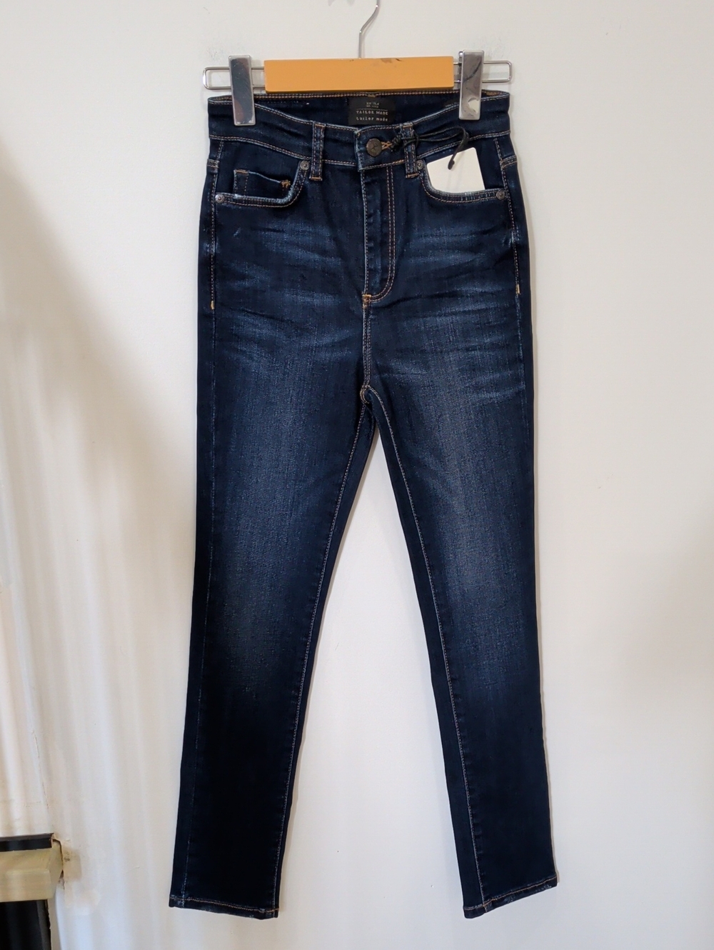 TAILOR MADE | Women's Dark Indigo Ultra High Rise Slim-Straight Ankle Jeans